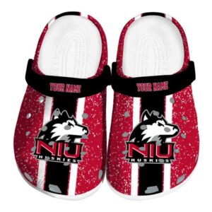 personalized northern illinois huskies vertical stripes clog best selling