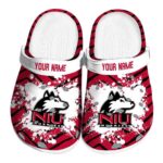 personalized northern illinois huskies zigzag paint burst clog best selling