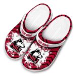 personalized northern illinois huskies zigzag paint burst clog best selling