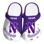 personalized northwestern wildcats baseball motif clog best selling