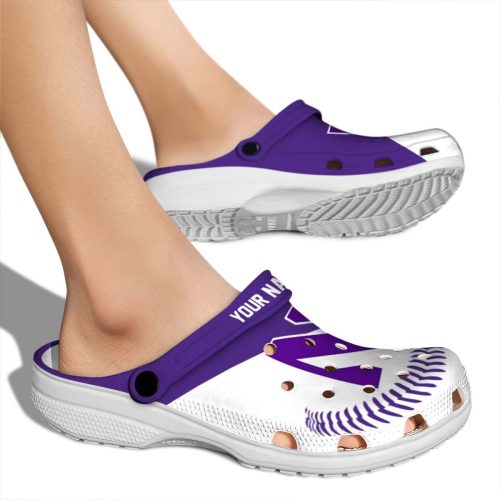 personalized northwestern wildcats baseball motif clog fashion forward