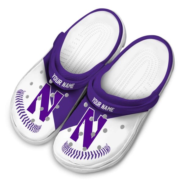 personalized northwestern wildcats baseball motif clog latest model