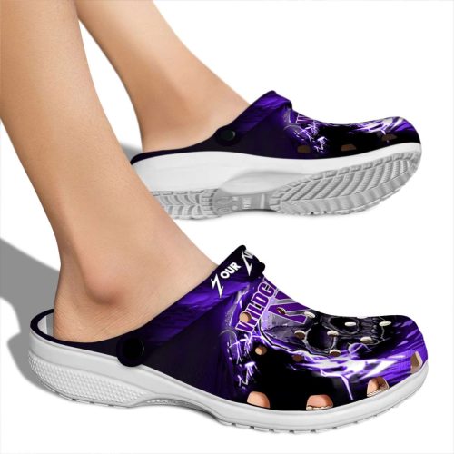 personalized northwestern wildcats gothic skull clog fashion forward