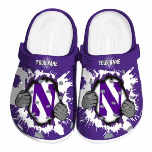 personalized northwestern wildcats gripping hand clog best selling