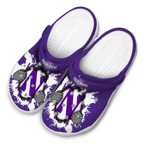 personalized northwestern wildcats gripping hand clog latest model