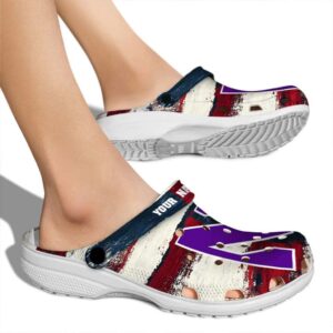 personalized northwestern wildcats patriotic stripes clog fashion forward