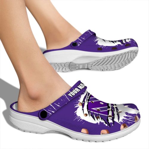 personalized northwestern wildcats splash motif background clog fashion forward