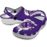 personalized northwestern wildcats splash motif background clog best selling