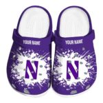 Personalized Northwestern Wildcats Splatter Background Clog 1 personalized northwestern wildcats splatter background clog best selling