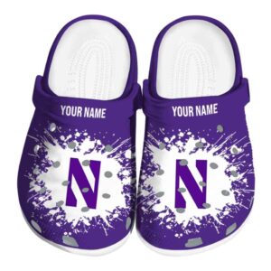 personalized northwestern wildcats splatter background clog best selling
