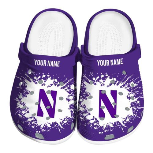 personalized northwestern wildcats splatter background clog best selling