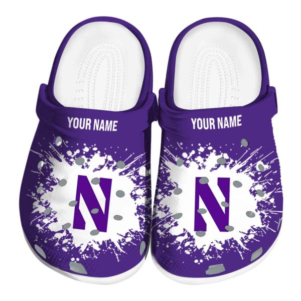 personalized northwestern wildcats splatter background clog best selling