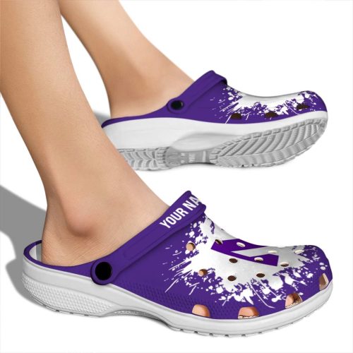 personalized northwestern wildcats splatter background clog fashion forward