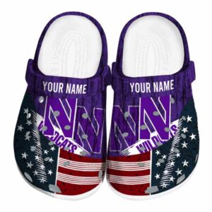 personalized northwestern wildcats star spangled side pattern clog best selling