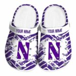 personalized northwestern wildcats zigzag paint burst clog best selling
