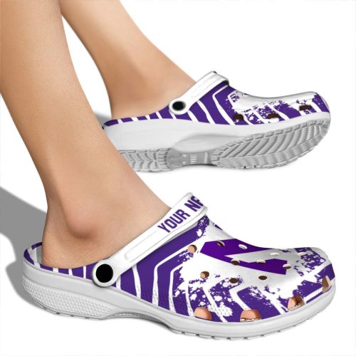 personalized northwestern wildcats zigzag paint burst clog fashion forward