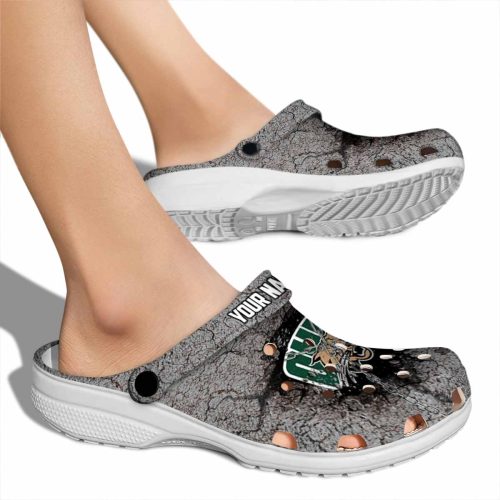 personalized ohio bobcats cracked ground texture clog fashion forward