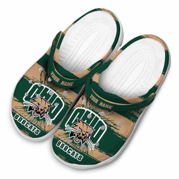 personalized ohio bobcats paint splatter graphics clog latest model