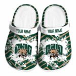 personalized ohio bobcats zigzag paint burst clog best selling