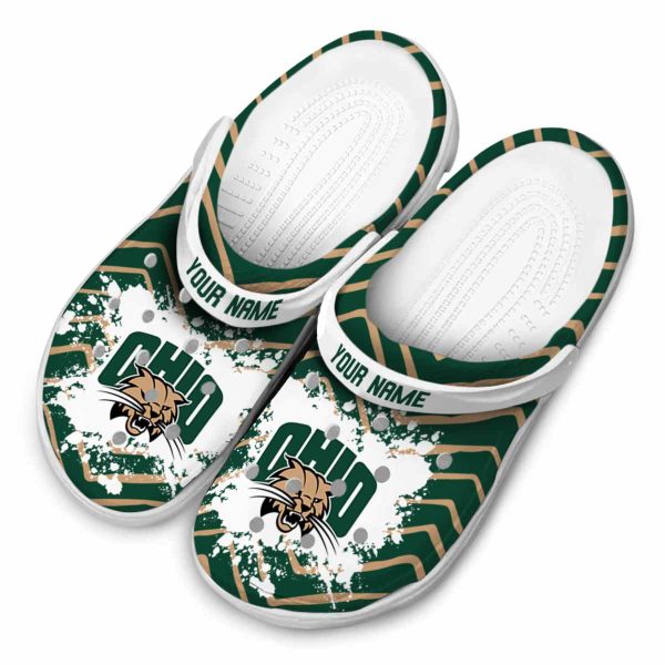 personalized ohio bobcats zigzag paint burst clog latest model