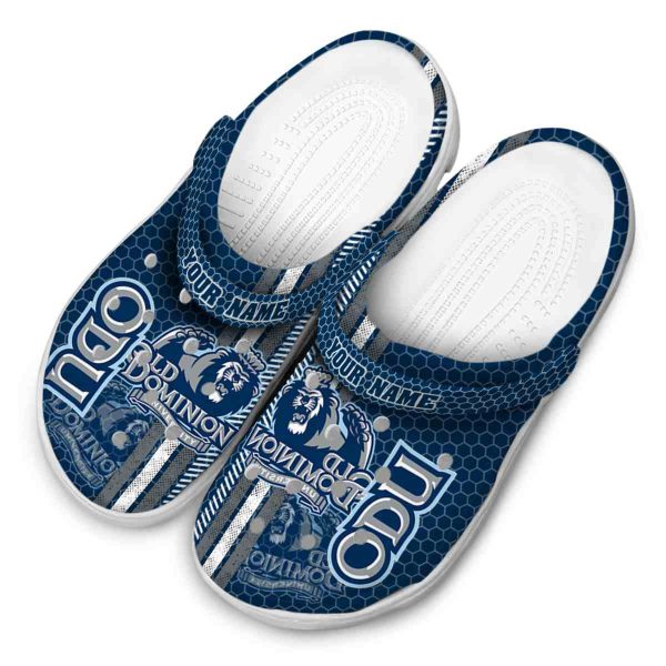 personalized old dominion monarchs contrasting stripes clog latest model