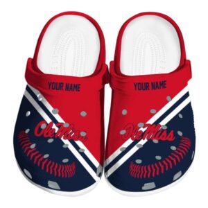 personalized ole miss rebels baseball motif clog best selling