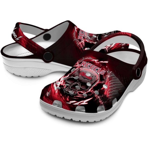 personalized ole miss rebels gothic skull clog high quality