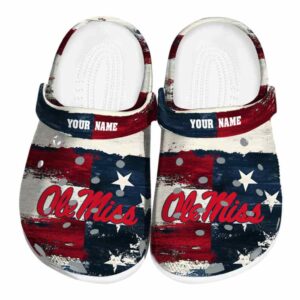 personalized ole miss rebels patriotic stripes clog best selling