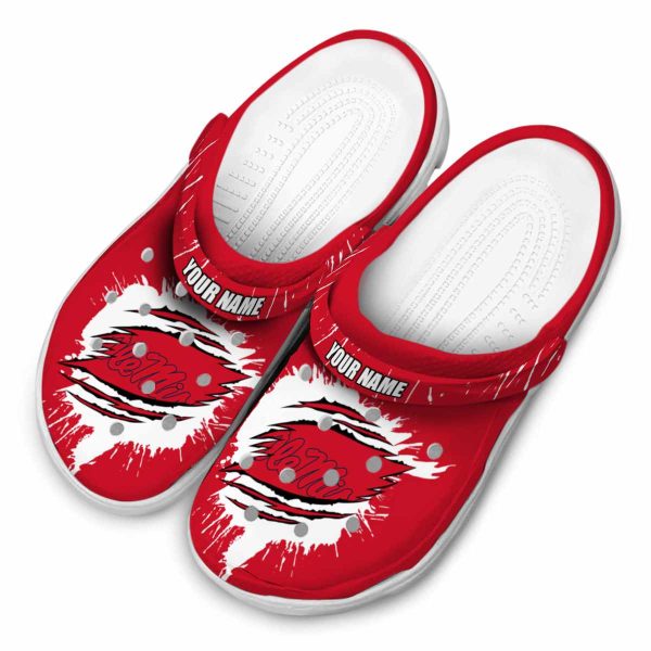 personalized ole miss rebels splash motif background clog latest model