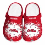 personalized ole miss rebels splatter background clog best selling