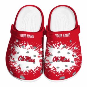 personalized ole miss rebels splatter background clog best selling