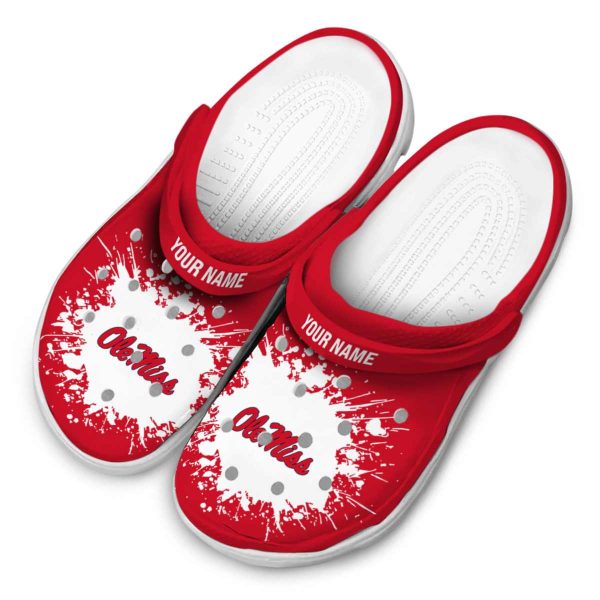 personalized ole miss rebels splatter background clog latest model