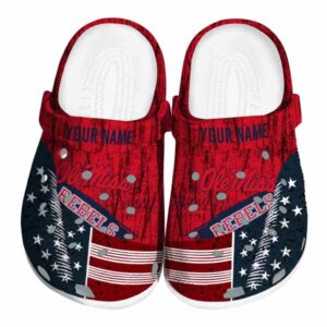 personalized ole miss rebels star spangled side pattern clog best selling