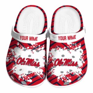personalized ole miss rebels zigzag paint burst clog best selling