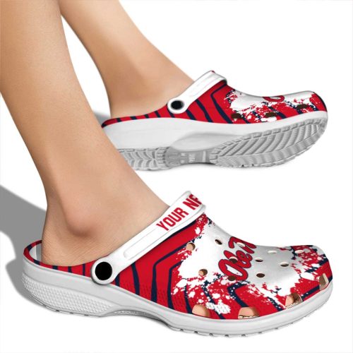 personalized ole miss rebels zigzag paint burst clog fashion forward