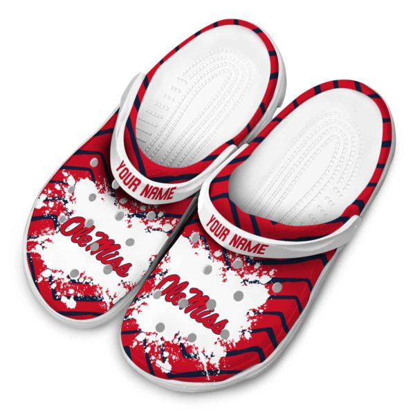 personalized ole miss rebels zigzag paint burst clog latest model