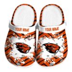 personalized oregon state beavers zigzag paint burst clog best selling