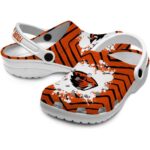 personalized oregon state beavers zigzag paint burst clog best selling