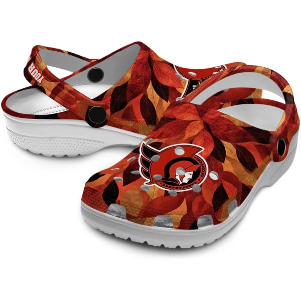 personalized ottawa senators autumn leaves clog high quality