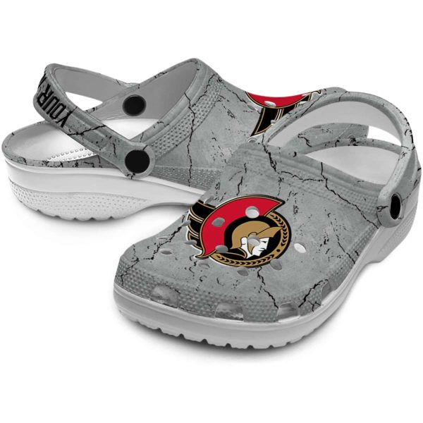personalized ottawa senators cracked texture clog high quality
