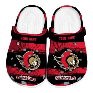 personalized ottawa senators paint splatter graphics clog best selling
