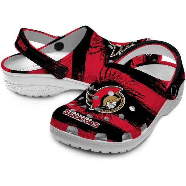 personalized ottawa senators paint splatter graphics clog high quality