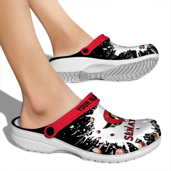 personalized ottawa senators splash art clog fashion forward