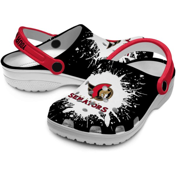personalized ottawa senators splash art clog high quality