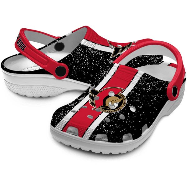 personalized ottawa senators vertical stripes clog high quality