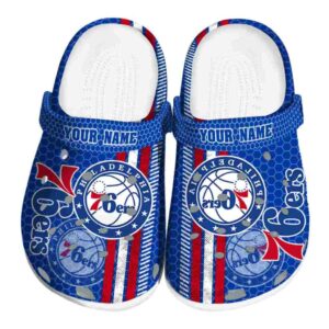 personalized philadelphia 76ers contrasting stripes clog best selling