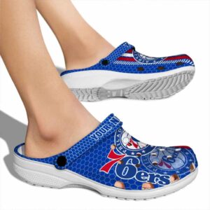 personalized philadelphia 76ers contrasting stripes clog fashion forward