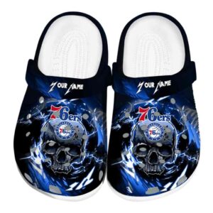 personalized philadelphia 76ers gothic skull clog best selling
