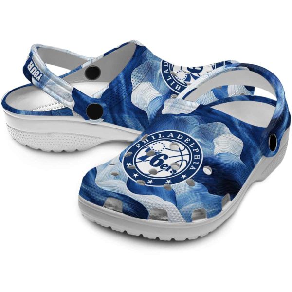 personalized philadelphia 76ers ocean waves clog high quality