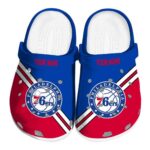 personalized philadelphia 76ers striped accents clog best selling